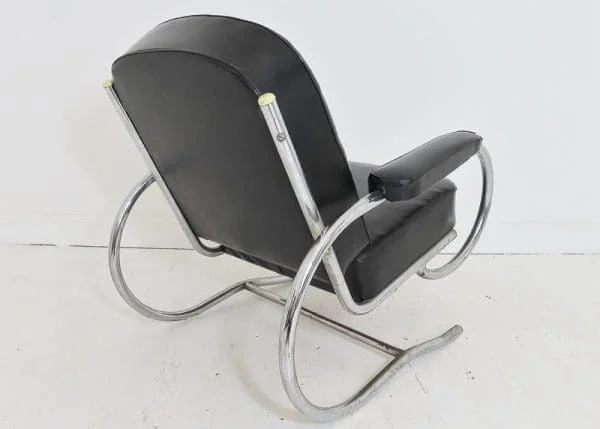 French Art Deco Furniture Lounge Chair Designed By Batistin Spade - Image 3