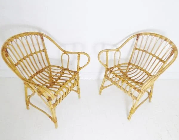 Pair Of Vintage Italian Bamboo Chairs - Image 2