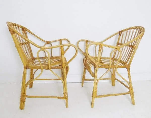 Pair Of Vintage Italian Bamboo Chairs - Image 4