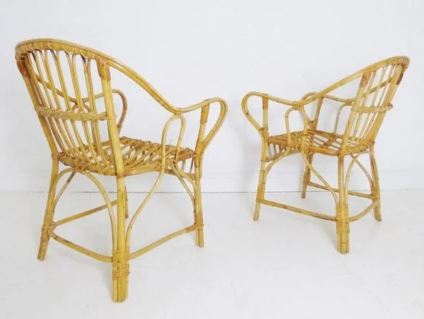 Pair Of Vintage Italian Bamboo Chairs - Image 5