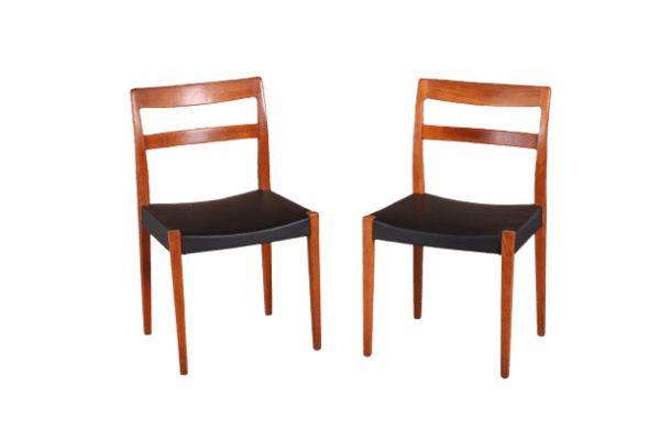 Set of 4 Mid Century Swedish teak dining chairs - Image 2