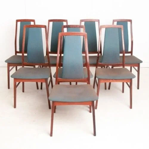 Niels Koefoed for Koefoed Hornslet rosewood dining chairs set of 8