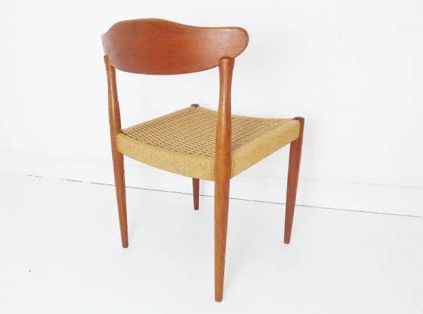 Set Of 4 Danish Teak and Cord Dining Chairs - Image 4