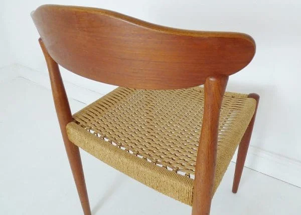 Set Of 4 Danish Teak and Cord Dining Chairs - Image 5