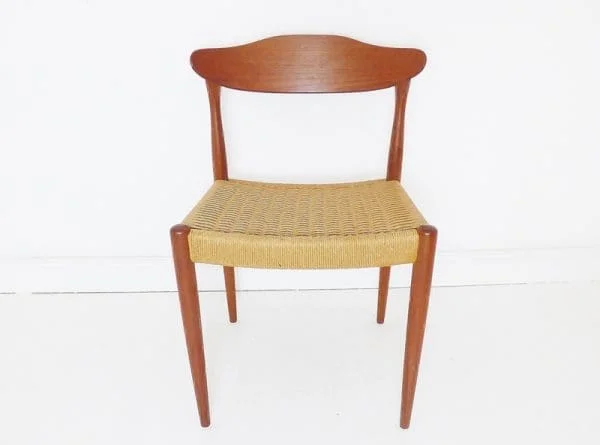 Set Of 4 Danish Teak and Cord Dining Chairs - Image 6