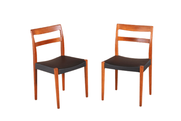 Set of 4 Mid Century Swedish teak dining chairs - Image 8