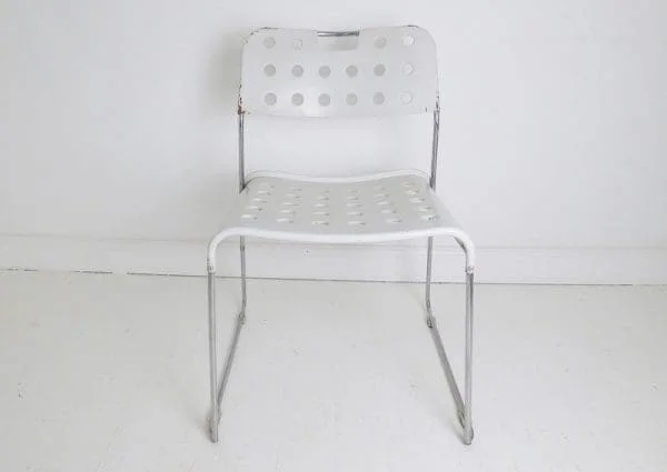 Set of 4 White Omstak Chairs by Rodney Kinsman for Bieffeplast, Italy - 1971 - Image 3