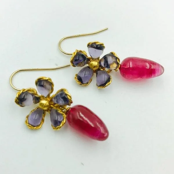 Mark Walsh and Leslie Chin Poured Glass Hook Earrings - Image 3