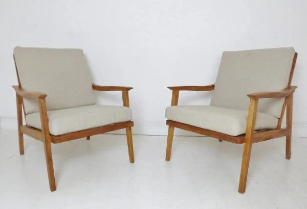 Vintage Danish Teak Lounge Chairs Armchairs