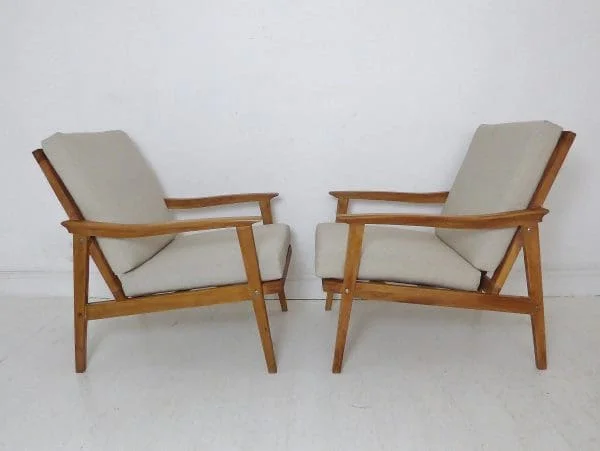 Vintage Danish Teak Lounge Chairs Armchairs - Image 3