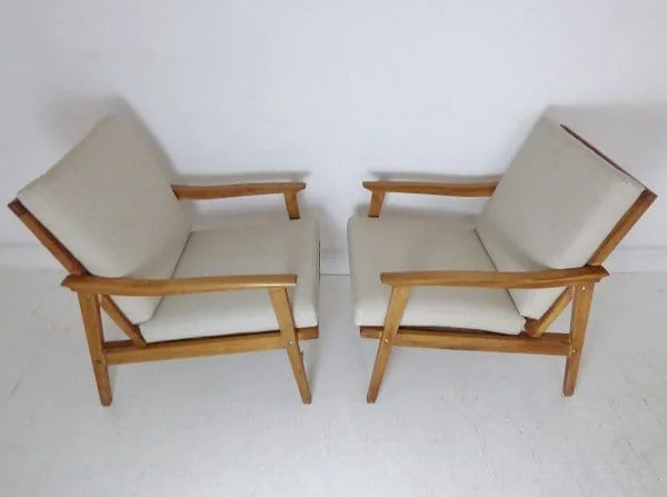 Vintage Danish Teak Lounge Chairs Armchairs - Image 4