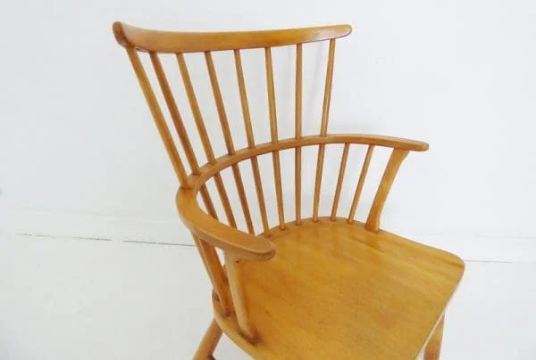 Vintage Danish Beech ' Windsor ' Lounge Chair By Ove Boldt For Fritz Hansen Denmark - Image 2