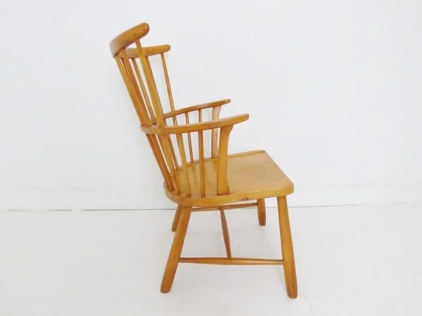 Vintage Danish Beech ' Windsor ' Lounge Chair By Ove Boldt For Fritz Hansen Denmark - Image 3