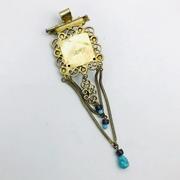 Vintage French Henry Perichon Chatelaine Brooch/Pendant - Image 5