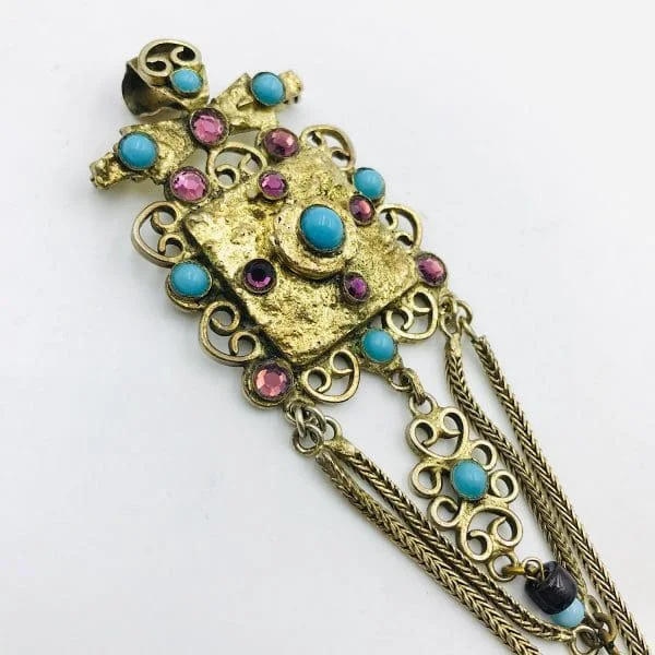 Vintage French Henry Perichon Chatelaine Brooch/Pendant - Image 2