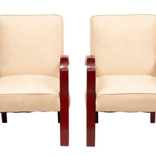 Pair of French Art Deco Bentwood Armchairs