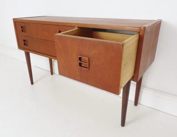 Vintage Danish Teak Storage Table Chest Of Drawers - Image 6