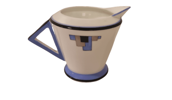 Shelley Art Deco Vogue Design Blue Block Milk Jug from an Eve Shape set by Eric Slater - Image 4