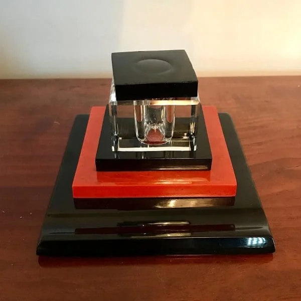 Art Deco Bauhaus Bakelite Ink Well and Desk Set - Image 2