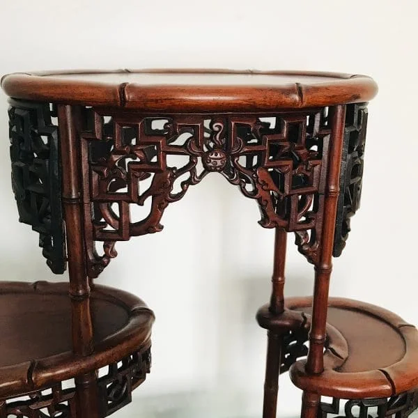 Chinese hardwood table display shelves, c.1920. - Image 2