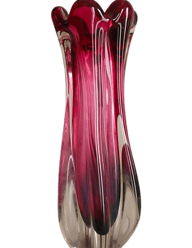 Heavy Amethyst Glass Tulip Vase