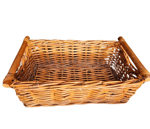 Rustic Hamper Basket with Wooden handles