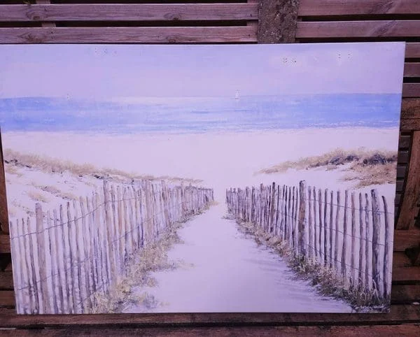 Very Large Beach Print on Canvas 'White Sands' by Anthony Waller - Image 6