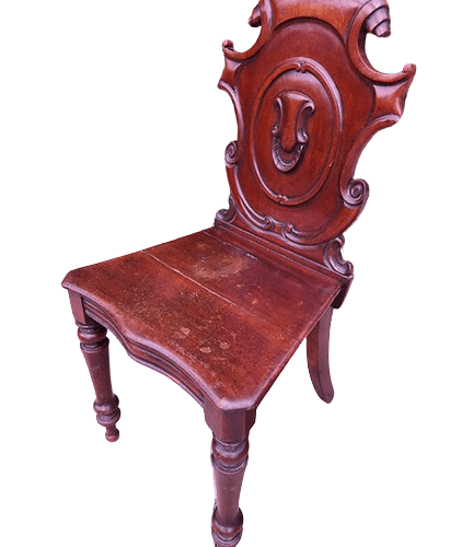 Carved Victorian Mahogany Hall Chair