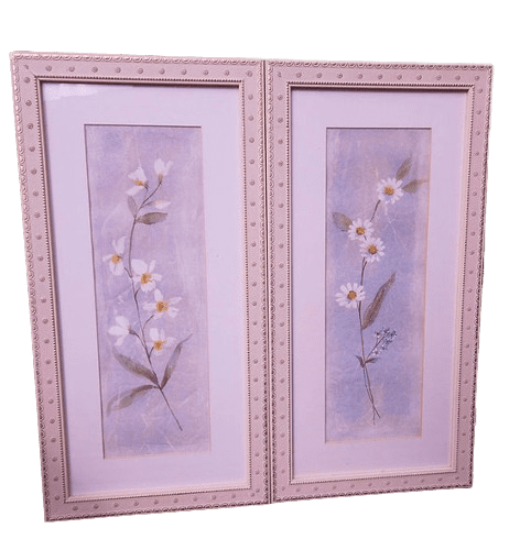 Pair of Vintage Laura Ashley Framed Prints 'Bluebells & Daisies'