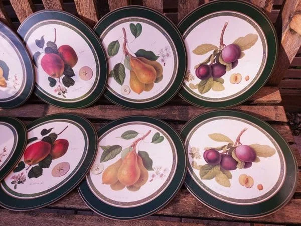 Set of 6 Pimpernel Circular or Rectangular Placemats of Hooker's Finest Fruits - Image 3