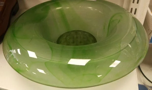 Art Deco George Davidson Smoked Cloud Glass Green Posy Bowl - Image 4