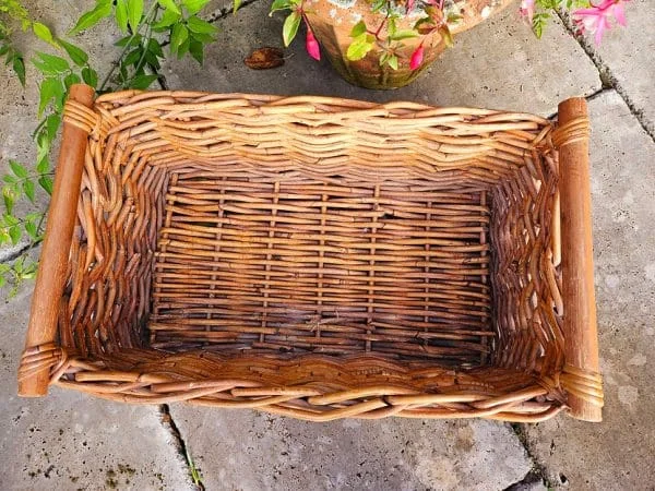 Rustic Hamper Basket with Wooden Handles - Image 4