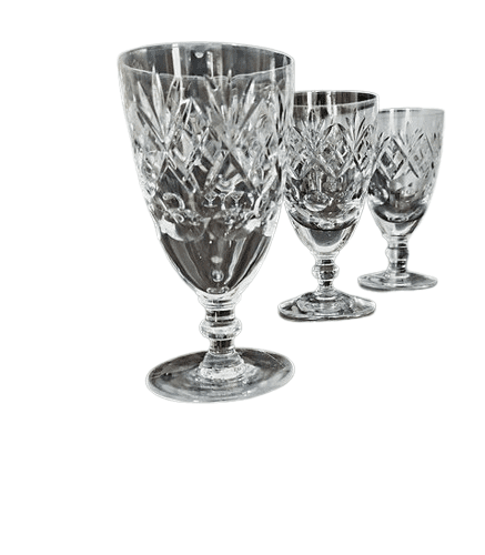 Set of 11 Flawless Versatile Edinburgh Crystal 'Lochiel' Pattern Wine Glasses