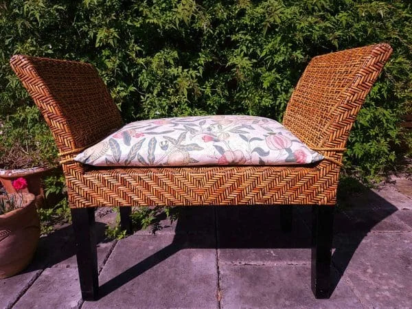 Roman Style Rattan Bench with Fitted Cushion - Image 2