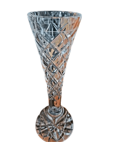 Exquisite Diamond Cut Crystal Bud Vase