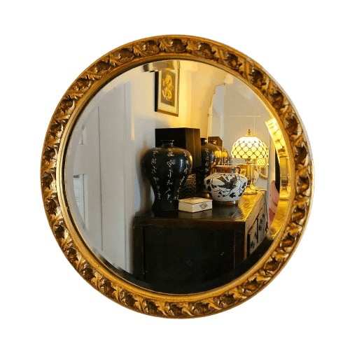 Circular bevelled vintage Gilded mirror