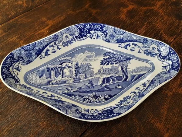 Vintage Spode Blue Italian Serving Plate or Dish - Image 2