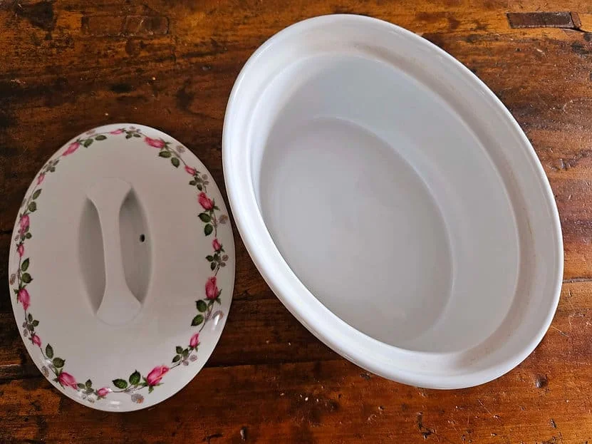 Pretty French Oval Casserole Dish by Apilco porcelaine à feu