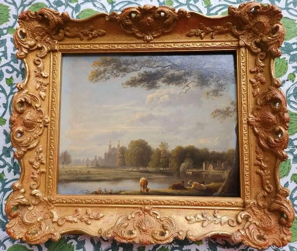 Original 19th Century Oil Painting of Eton College by Edmund Bristow (1787-1876) - Image 3