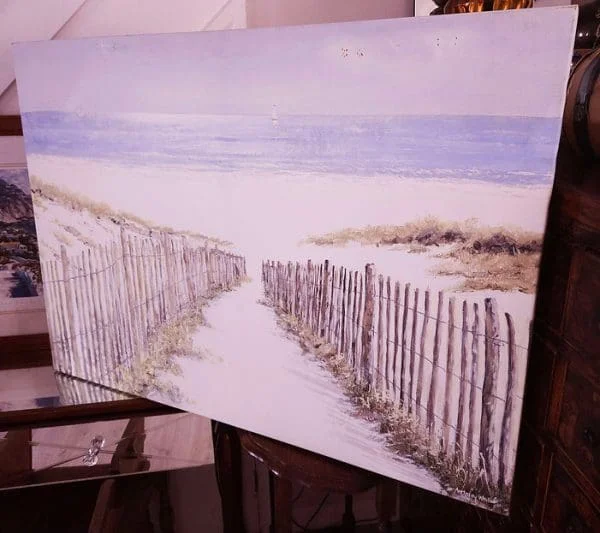 Very Large Beach Print on Canvas 'White Sands' by Anthony Waller - Image 4