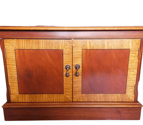 Two-Tone Mid-Century Cabinet Mahogany Tiger Maple & Teak