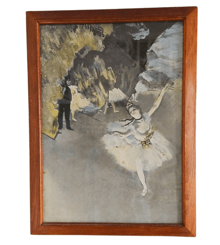 Vintage Print on Board Reproduction of Degas Painting 'L'Etoile' (The Star)