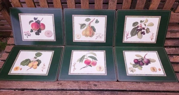 Set of 6 Pimpernel Circular or Rectangular Placemats of Hooker's Finest Fruits - Image 5