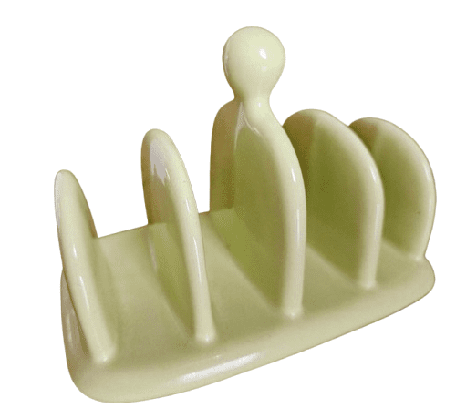 Pale Green Ceramic Toast Rack with Handle