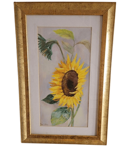 Gold-Framed Print of Sunflowers by Dutch Artist Rian Withaar