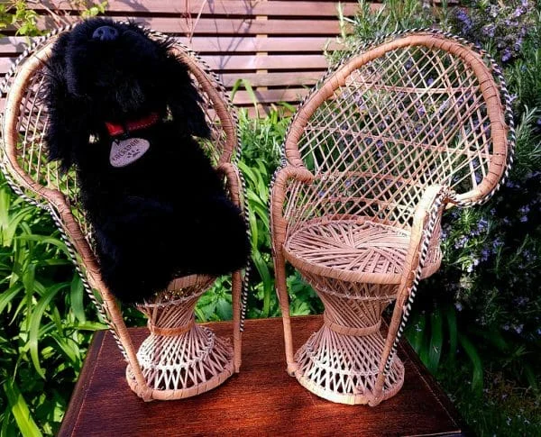 Pair of Miniature Wicker Peacock Chairs for Dolls - Image 5