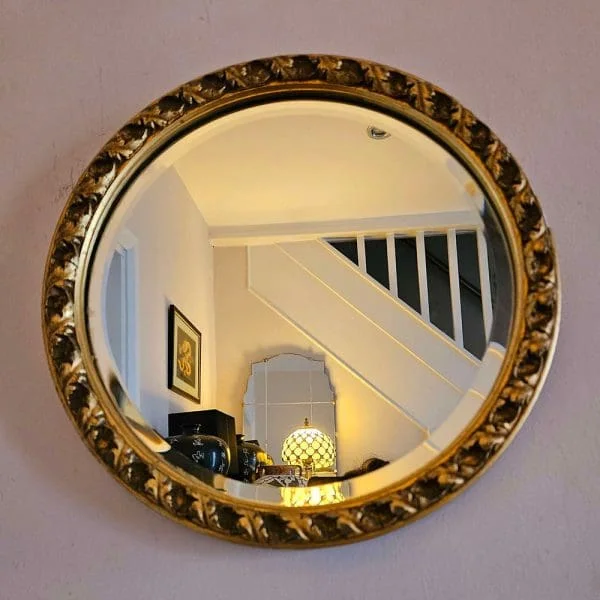 Circular bevelled vintage Gilded mirror - Image 2