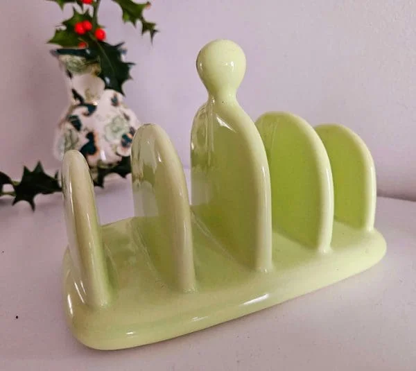 Pale Green Ceramic Toast Rack with Handle - Image 4