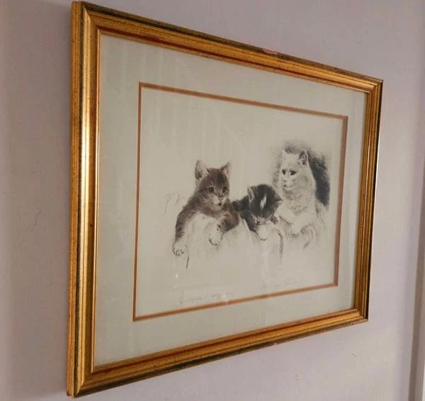 Large Gold Framed Signed Original Engraving by Kurt Meyer Eberhardt - Image 6