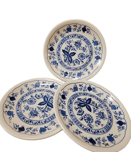 Trio of 1970's Milton's Blue Onion Side Plates